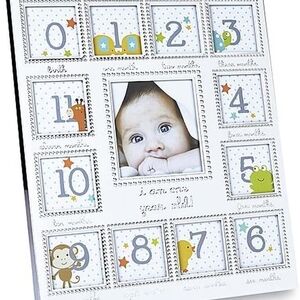 NEW Silver Baby's First Year Photo Frame 9.5"×11.5"